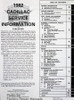 1982 Cadillac Service Manual Table of Contents