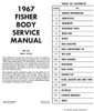 1967 Fisher Body Service Manual Table of Contents
