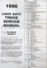 1990 GMC Sierra Truck Service Manual Table of Contents