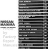 Nissan Maxima 1993 Service Manual Table of Contents