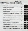 2006 Toyota RAV4 Electrical Wiring Diagrams Table of Contents