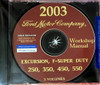 2003 Ford F250, F350, F450, F550 Excursion Workshop Manual on CD