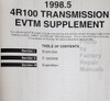 1998.5 4R100 Transmission Navigator, Expedition, F-150, F-250, Econoline EVTM & Workshop Manual Supplement Table of Contents 2