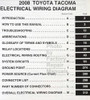 2008 Toyota Tacoma Electrical Wiring Diagram Table of Contents