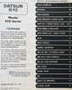 1983 Datsun 810 Nissan Maxima Service Manual Table of Contents