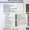 1993 Toyota Pickup Truck Electrical Wiring Diagrams Table of Contents