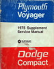 1975 Dodge Compact Van Plymouth Voyager Service Manual Supplement