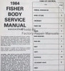 1984 Fisher Body Service Manual B-D-E-G-K Styles Table of Contents