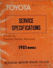 1981 Toyota Service Specifications Manual