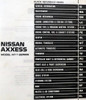 1990 Nissan Axxess Service Manual Table of Contents