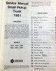 1981 Dodge Ram 50 Plymouth Arrow Service Manual Table of Contents