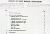1969 Ford Shelby GT350 GT500 Shop Manual Supplement Table of Contents
