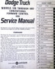 1966 Dodge Pickup Truck 100-700 Service Manual Table of Contents