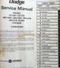 1971 1972 Dodge Motor Home Chassis Service Manual Table of Contents