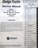 1973 Dodge Motor Home Chassis Service Manual Table of Contents