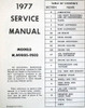 1977 Chevy Bison Service Manual Table of Contents