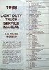 1988 GMC Light Duty Truck C/K Models Service Manual Table of Contents