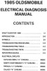 1985 Olds 98 Cutlass Ciera Calais Firenza Electrical Troubleshooting Manual Table of Contents