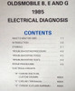 1985 Olds 88 Cutlass Supreme Custom Cruiser Toronado Electrical Troubleshooting Manual Table of Contents