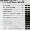 2000 Toyota Camry Solara Electrical Wiring Diagrams Table of Contents