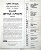 1972 GMC Truck Service Manual Light Duty Trucks Series 1500 thru 3500 Table of Contents