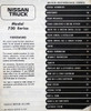 1984 Nissan Truck Model 720 Series Service Manual Table of Contents