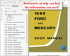 1968 Ford Custom Galaxie 500 Mercury Monterey Marquis Shop Service Manual