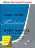 1963 Ford Thunderbird Shop Manual Download