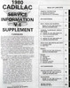 1980 Cadillac V6 Service Manual Supplement Table of Contents
