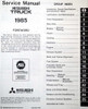 1985 Mitsubishi Truck Service Manual Table of Contents