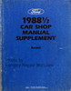 1988 1/2 Ford Escort Shop Manual Supplement
