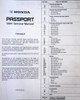 1994 Honda Passport Service Manual Table of Contents