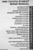 1984 Toyota Starlet Repair Manual Table of Contents