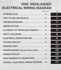 2009 Toyota Highlander Hybrid Electrical Wiring Diagrams Table of Contents