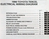 1990 Toyota Tercel Electrical Wiring Diagrams Table of Contents