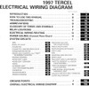 1997 Toyota Tercel Electrical Wiring Diagrams Table of Contents