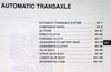 Toyota A241E Automatic Transaxle Repair Manual Table of Contents
