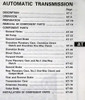 1991 Lexus A340E, A341E Automatic Transaxle Repair Manual Table of Contents