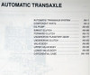 1998 Lexus U140F Automatic Transaxle Repair Manual Table of Contents 2