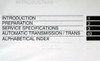 Toyota U250E Automatic Transaxle Repair Manual Table of Contents
