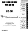 1961 Lincoln Continental Maintenance Manual Table of Contents