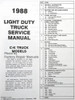 1989 Chevy C/K Truck Service Manual Table of Contents