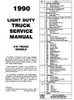 1990 Chevrolet Trucks C/K Pickup Service Manual Table of Contents