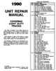 1990 Chevrolet Trucks C/K Pickup Unit Repair Manual Table of Contents