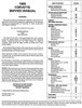 1989 Chevy Corvette Service Manual Table of Contents