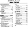2008 Ford F-150, Mark Lincoln LT Workshop Manual Table of Contents 2