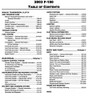 2003 Ford F-150 Workshop Manual Table of Contents 2