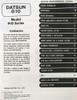 1981 Datsun 810 Service Manual Diesel Supplement Table of Contents