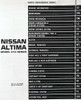 1997 Nissan Altima Service Manual Table of Contents