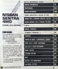 1987 Nissan Sentra 4WD Service Manual Supplement Table of Contents